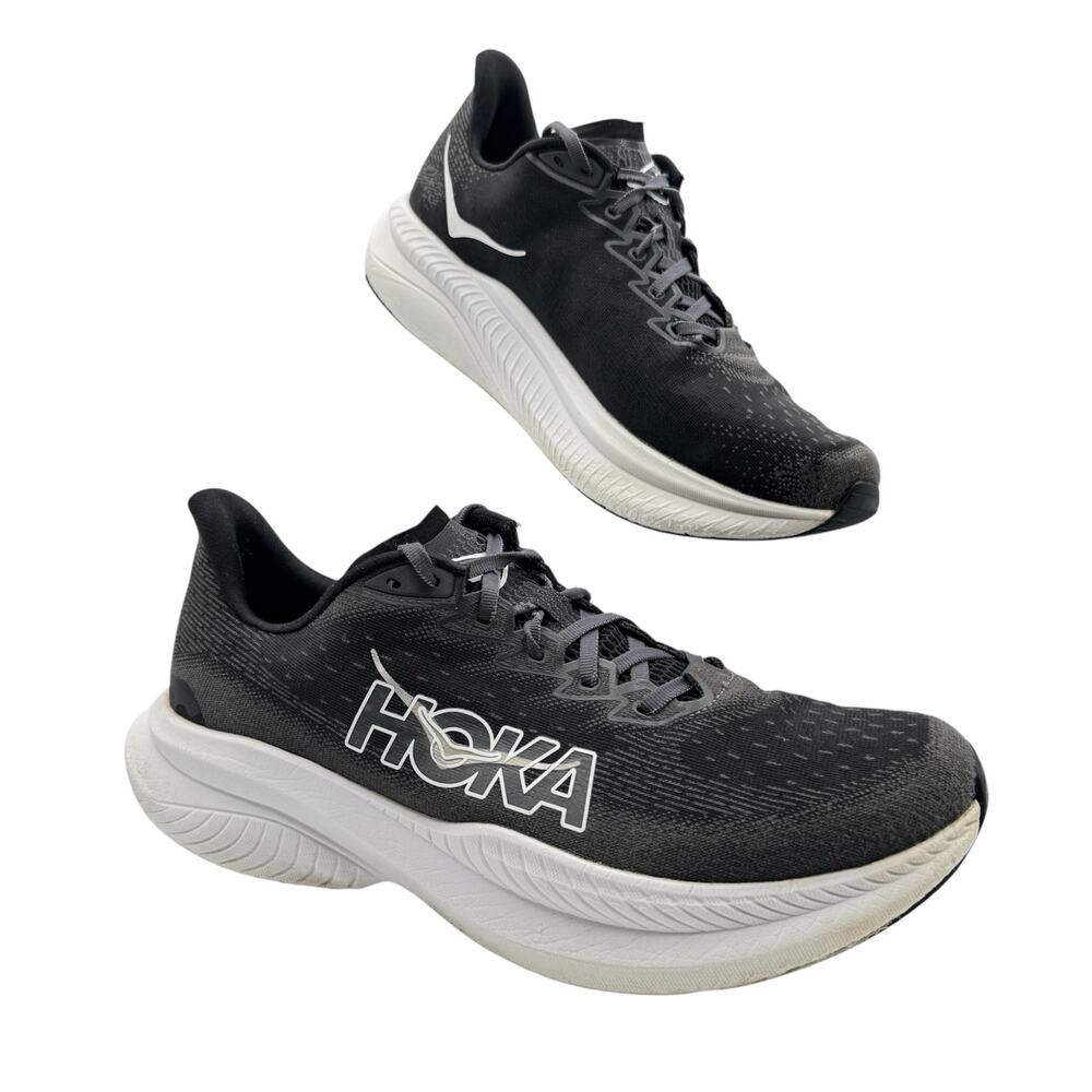 Hoka One One Mach 6 Black White Road Running Sneakers Men’s Size 11 - Picture 1 of 9